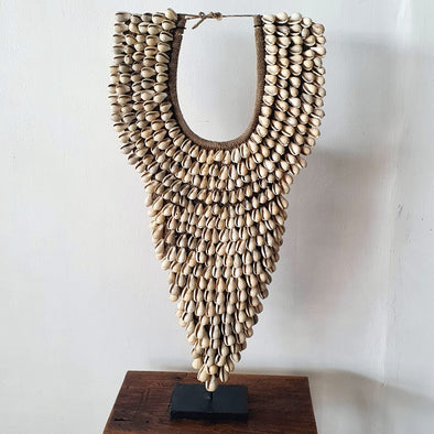 Large Tribal Shell Pendant Necklace With Stand