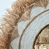 Extra Large Round Straw Grass Mirror With Fringe