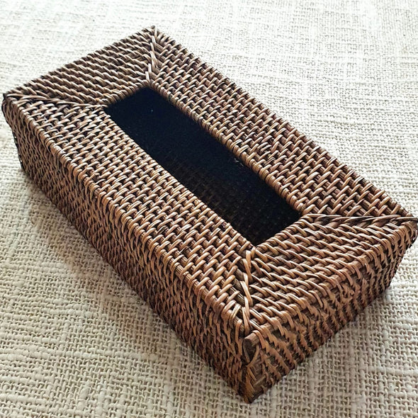 Rectangle Tissue Box Rattan (W)