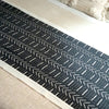 Black Arrow Pattern Runner With Natural Fringe