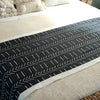 Black Arrow Pattern Runner With Natural Fringe