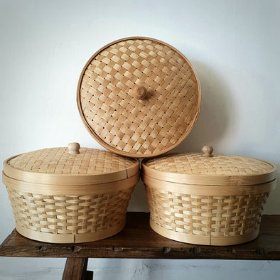 Simple Plain Woven Bamboo Baskets