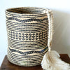 Traditional Tribal Pattern Palm Leaf Basket
