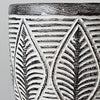 Carved Leaf Pattern Tribal Wooden Pot