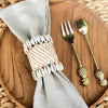Rattan Napkin Rings With Double Row Cowrie Shells