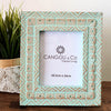 Carved Ethnic Wooden Green Photo Frame Decor