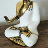 White Golden Brass Meditating Buddha