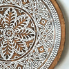 Natural Wash Carved Round Tribal Plate Decor
