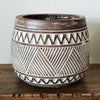 Carved Tribal Zigzag Pattern Wooden Bowl Set