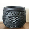 Carved Tribal Zigzag Pattern Wooden Bowl Set