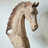 Carved Wooden Horse Head Statue Antique Style