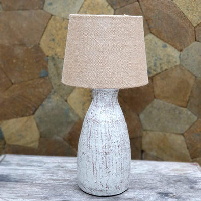 Whitewash Medium Size Pottery Table Lamp