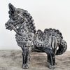 Terracotta Spanish Horse Set Black-wash