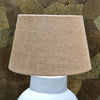 White Round Shaped Pottery Table Lamp