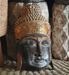 Carved Wooden Antique Buddha Head Wall Hanging