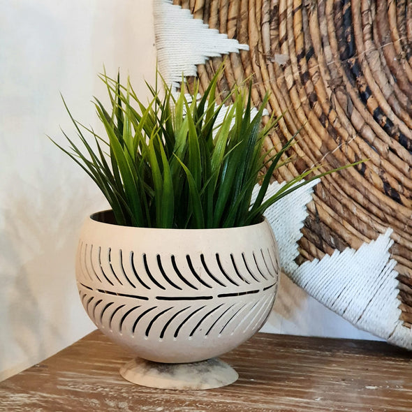 Carved Coconut Bowl With Stand