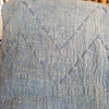 Grey Stitch Pattern Raw Cotton Throw With Grey Tassels - Canggu & Co
