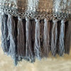 Grey Stitch Pattern Raw Cotton Throw With Grey Tassels - Canggu & Co