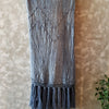 Grey Stitch Pattern Raw Cotton Throw With Grey Tassels - Canggu & Co