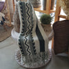 Green Tribal Pattern Raw Cotton Throw With Fringe - Canggu & Co