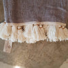Grey Raw Cotton Throw With Natural Beaded Tassels - Canggu & Co