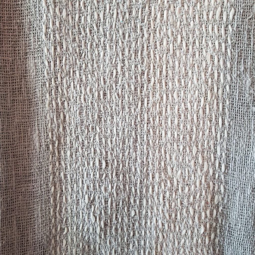 Light Grey Raw Cotton Throw With White Stitch Pattern – Canggu & Co