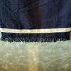 Navy Cotton Linen Throw With White Hem - Canggu & Co