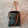 Woven Straw Grass Bag With Double Fringe In Black Or Natural Colors - Canggu & Co