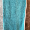 Aqua Blue Raw Cotton Throw With White Beaded Tassels - Canggu & Co
