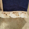 Navy Blue Raw Cotton Throw With Beaded Tassels - Canggu & Co