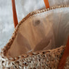Natural Woven Straw Grass Rectangular Bag With Leather Strap - Canggu & Co