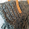 Woven Straw Grass Bag With Double Fringe In Black Or Natural Colors - Canggu & Co