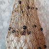Natural Woven String Shoulder Bag With Black Beads - Canggu & Co