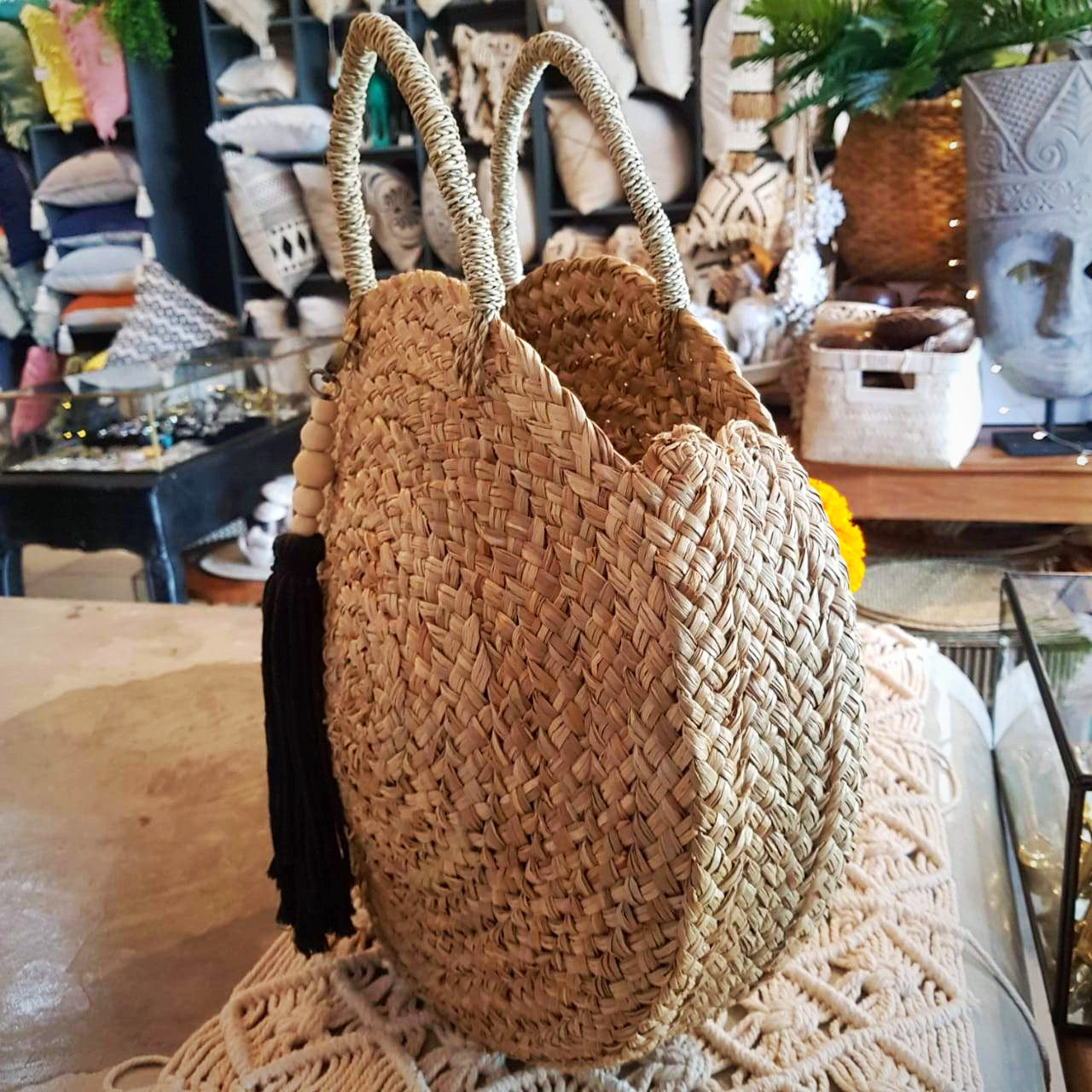 Woven bag round sales