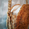 Natural Plaited Water Hyacinth Round Bag With Inner - Canggu & Co