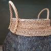 Black Or White Washed Bamboo And Banana Leaf Basket - Canggu & Co
