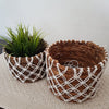 Small Banana Leaf Basket Set With Knitted Exterior - Canggu & Co