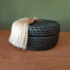 Round Rattan Boxes With Twin Tassels - Canggu & Co
