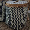 Black & White Zig Zag Pattern Synthetic Rattan Baskets - Canggu & Co