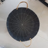 Black Raffia Round Basket - Canggu & Co
