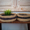 Two Tone Straw Grass Round Basket Set - Canggu & Co