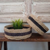 Two Tone Straw Grass Round Basket Set - Canggu & Co