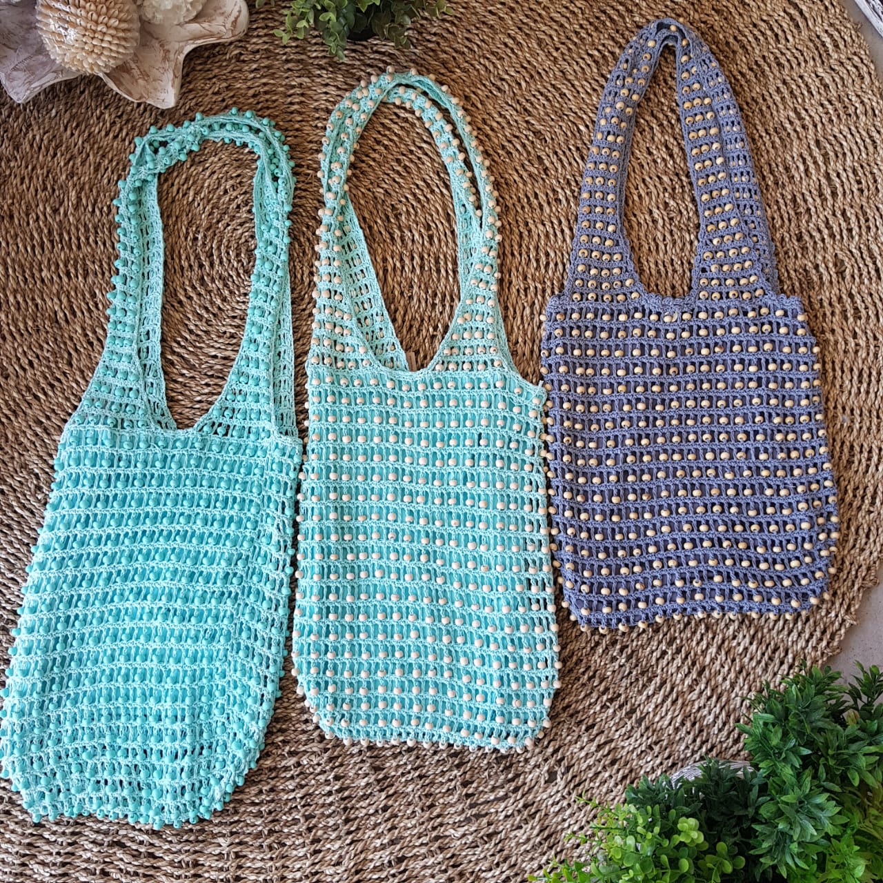 Multi Color Woven Cotton Bead Macrame Sling Bags Canggu Co