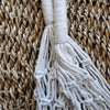 White Woven Cotton Oval Shaped Macrame Bag - Canggu & Co