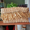 Natural Woven Straw Grass Zippered Clutch With Fringe - Canggu & Co