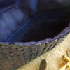 Navy Blue Woven Pandan Leaf Fold Clutch - Canggu & Co