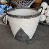 Round Diamond Pattern Rattan Home Baskets With Handles - Canggu & Co