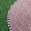 Large Size Multi-Colored Raffia Placemats With Cowrie Shells - Canggu & Co