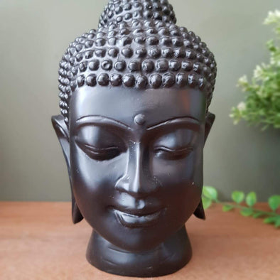 Antique & Plain Buddha Head Resin Statue Decor Sculpture