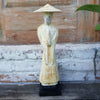 Japanese Grey & Yellow Standing Wooden Figures - Canggu & Co